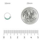 Sterling Silver Turquoise Beaded Helix Hoops, Handmade