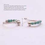 Sterling Silver Turquoise Beaded Helix Hoops, Handmade