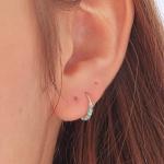 Sterling Silver Turquoise Beaded Helix Hoops, Handmade