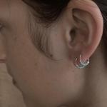 Sterling Silver Turquoise Beaded Helix Hoops, Handmade