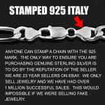 Solid 925 Sterling Silver Heavy Figaro Necklace