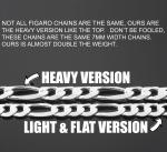 Solid 925 Sterling Silver Heavy Figaro Necklace