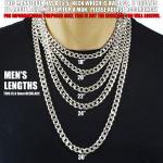 Solid 925 Sterling Silver Heavy Figaro Necklace