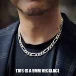 Solid 925 Sterling Silver Heavy Figaro Necklace