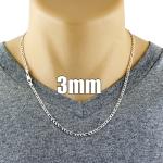 Solid 925 Sterling Silver Heavy Figaro Necklace