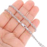 10K White Gold Diamond Cut Rope Chain Necklace
