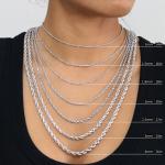 10K White Gold Diamond Cut Rope Chain Necklace