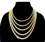 14K Yellow Gold Cuban Necklace and Bracelet Chain