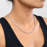 10K White Gold Diamond Cut Rope Chain Necklace