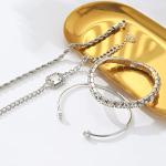 4-Piece Dainty Silver Bracelet Set for Women