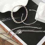 4-Piece Dainty Silver Bracelet Set for Women