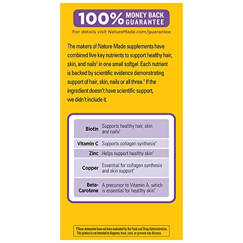 Nature Made Biotin Hair, Skin & Nails 120 Softgels