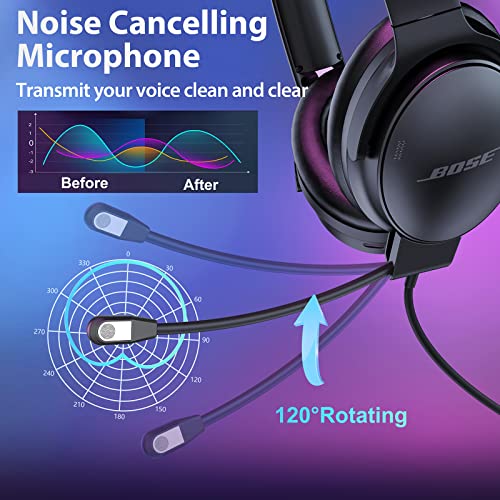 Bose QC45-Compatible Boom Mic Cable for Gaming