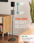 Bose-compatible Speaker Stands with Height Adjustment & Cable Management