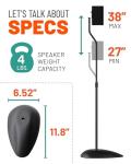 Bose-compatible Speaker Stands with Height Adjustment & Cable Management