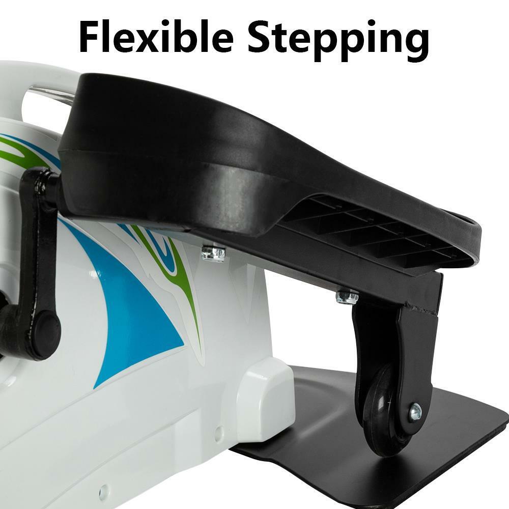 White Desk Elliptical Trainer: Compact Sitting Stepper
