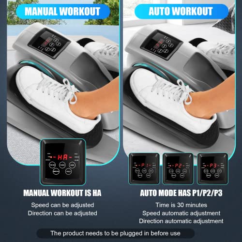 ANCHEER Under Desk Elliptical Machine Electric, Leg Pedal Exerciser, Portable Exercise Elliptical Trainer with Remote Control, Large Pedal, LCD Monitor for Home & Office Gym