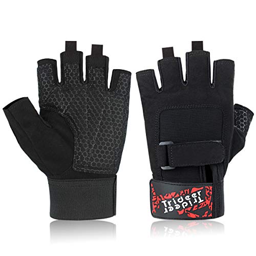 Men's Trideer Padded Workout Gloves: Full Palm Protection