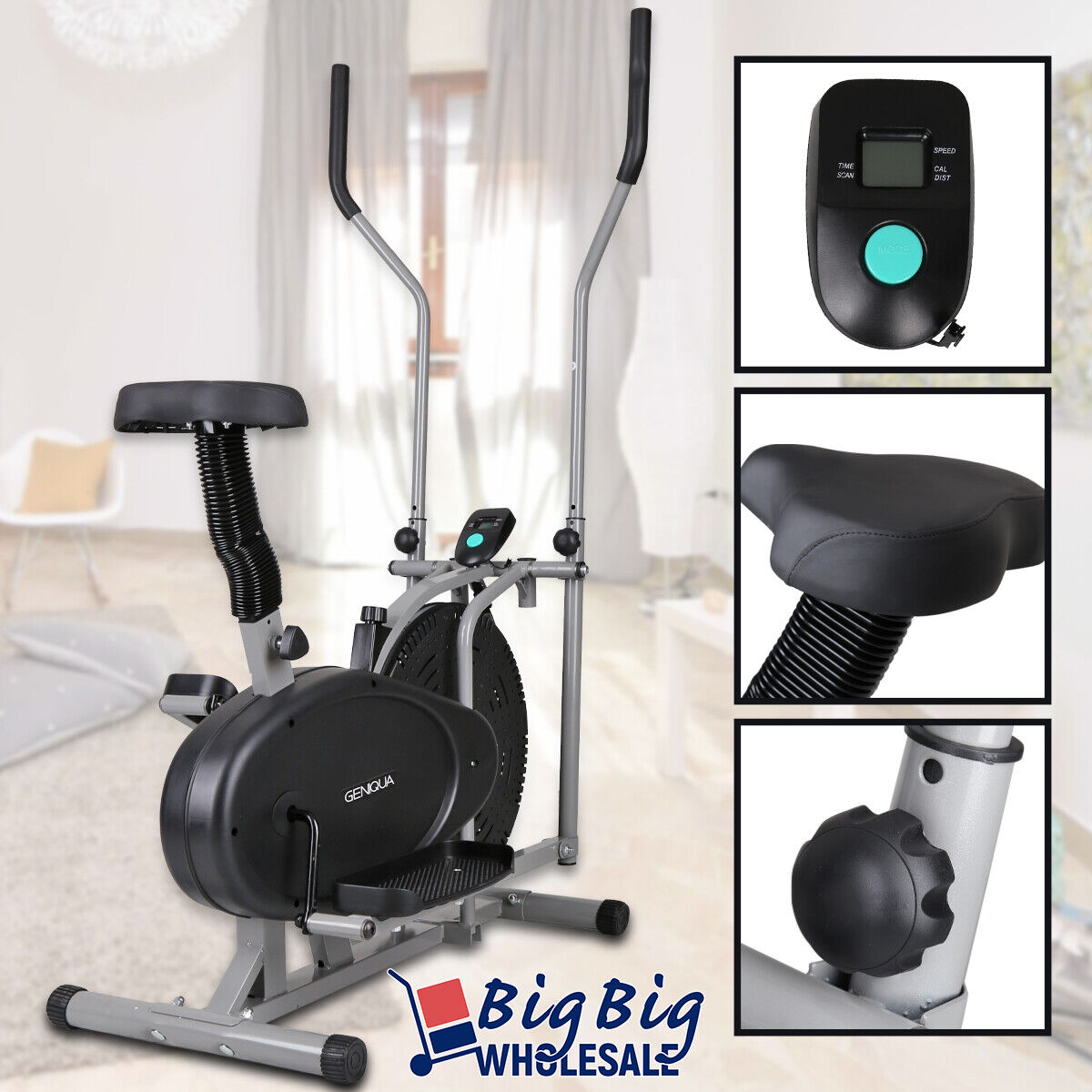 2-in-1 Cardio Elliptical Trainer for Home Fitness