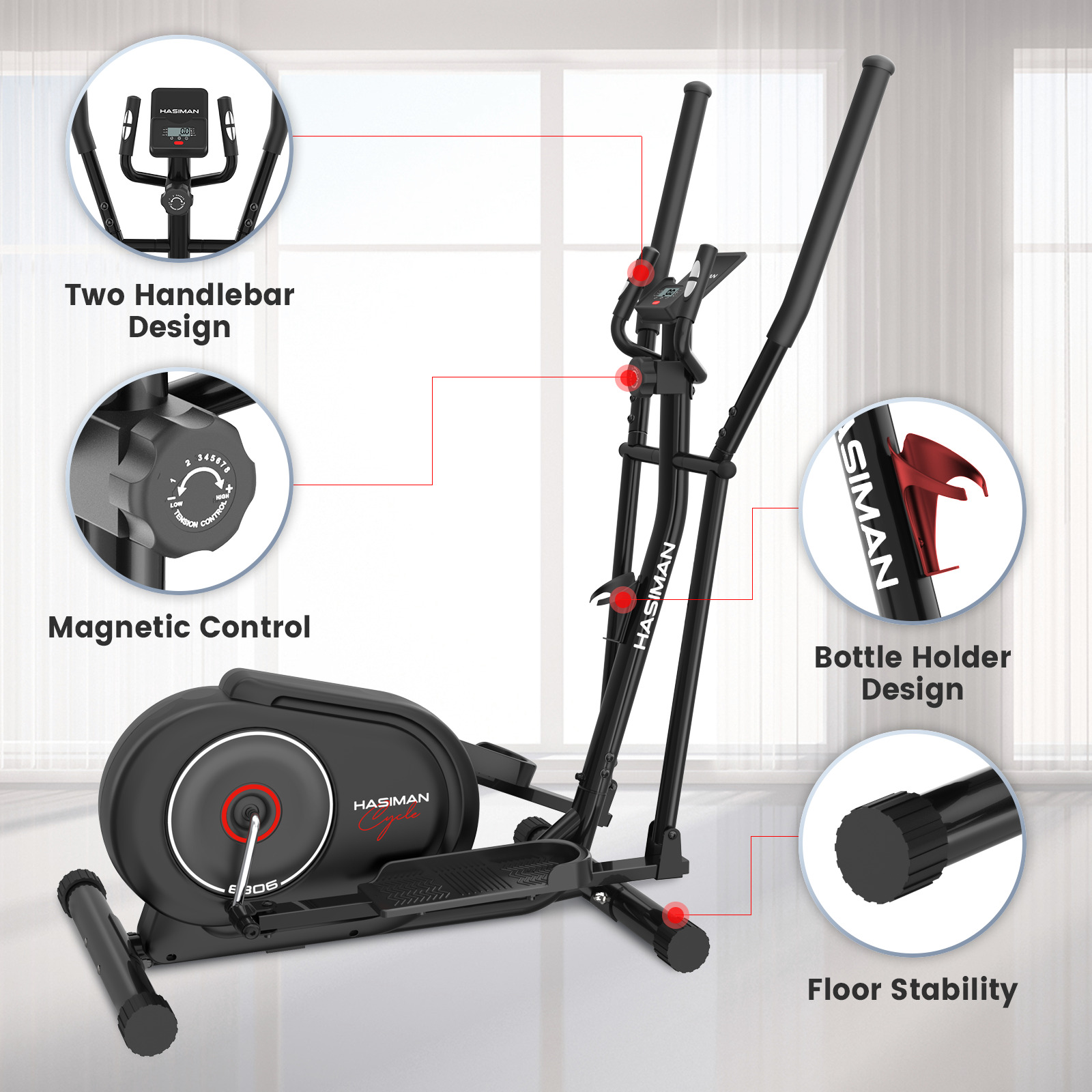 Elliptical Cross Trainer: Home Fitness Machine for Cardio