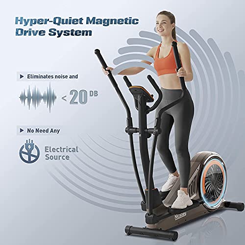 Niceday Elliptical Trainer: Hyper-Quiet, 16 Resistance Levels, 400LB Codable