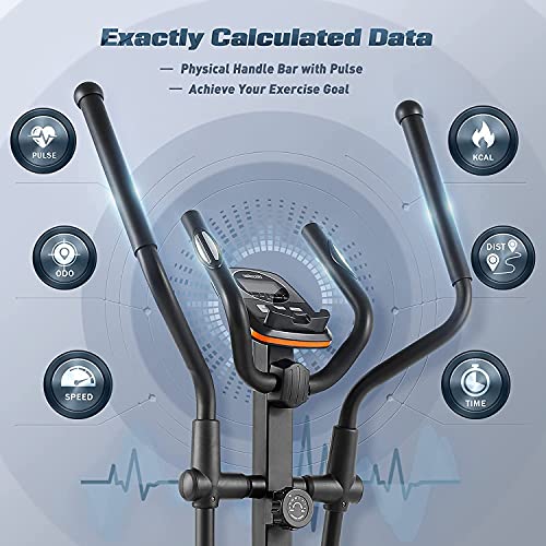 Niceday Elliptical Trainer: Hyper-Quiet, 16 Resistance Levels, 400LB Codable