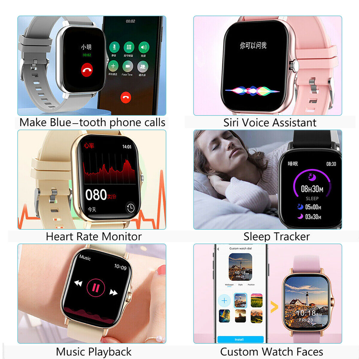 Smart Fitness Tracker Watch for Android iOS iPhone