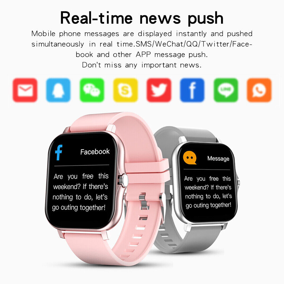 Smart Fitness Tracker Watch for Android iOS iPhone