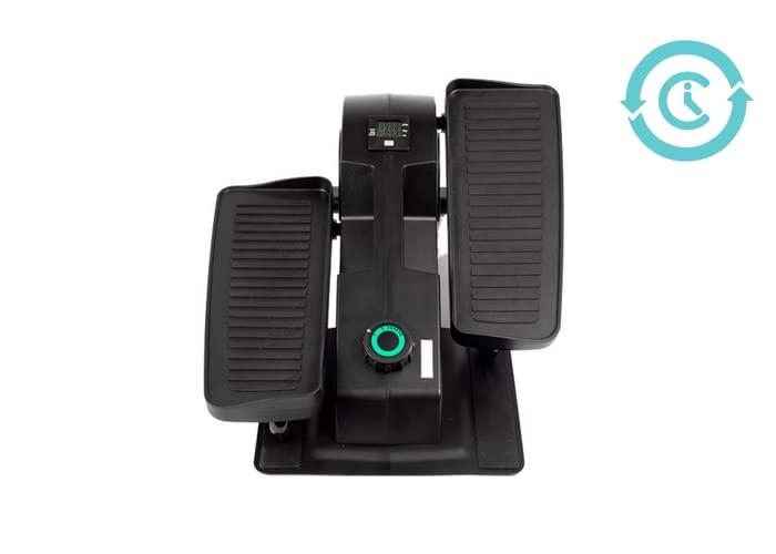 Cubii JR1, Under Desk Elliptical, Bike Pedal Exerciser with LCD Fitness Tracker Screen, Adjustable Resistance, Work from Home Fitness, Aqua (Renewed)