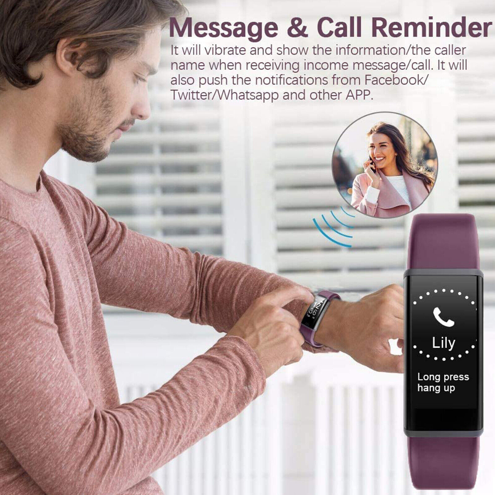 Smart Fitness Watch with Heart Rate and BP Tracker