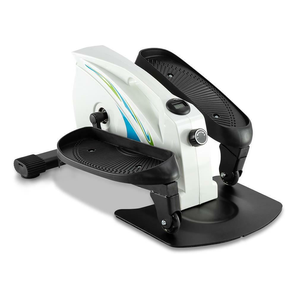 White Desk Elliptical Trainer: Compact Sitting Stepper