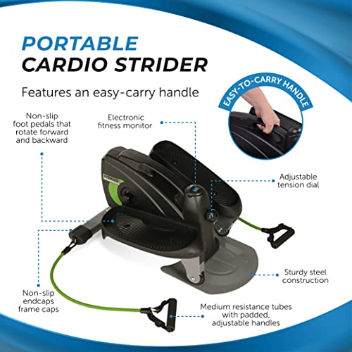Compact Elliptical Trainer with Smart Workout App - 250 lbs Capacity