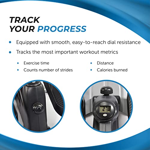 Compact Elliptical Trainer with Smart Workout App - 250 lbs Capacity