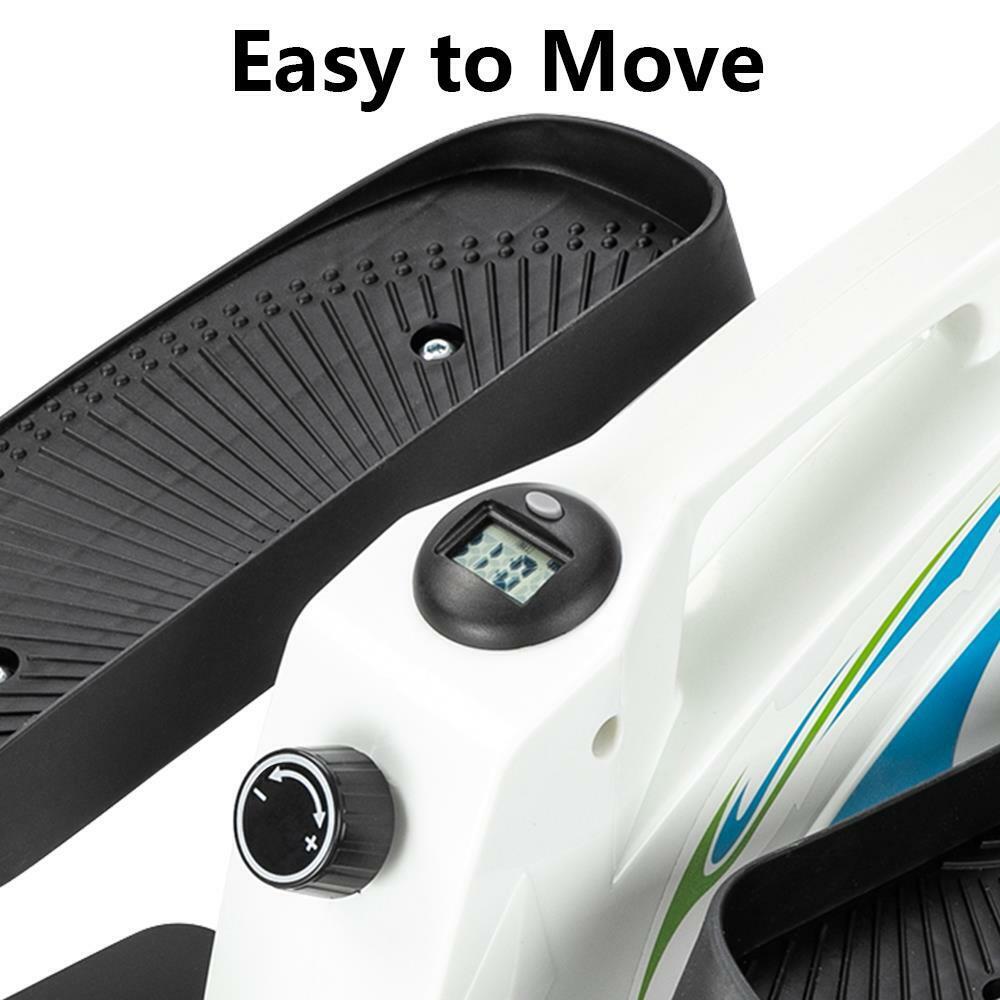 White Desk Elliptical Trainer: Compact Sitting Stepper
