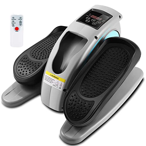 ANCHEER Under Desk Elliptical Machine Electric, Leg Pedal Exerciser, Portable Exercise Elliptical Trainer with Remote Control, Large Pedal, LCD Monitor for Home & Office Gym