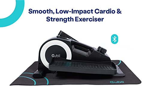 Portable White Cubii JR1+ Elliptical Trainer with Mat