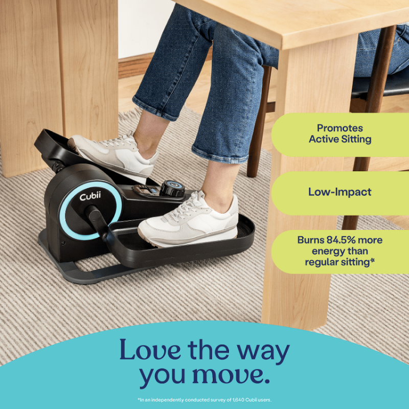 Compact Seated Under Deck Elliptical Trainer with 6 Resistance Levels