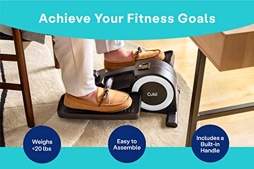 Portable White Cubii JR1+ Elliptical Trainer with Mat