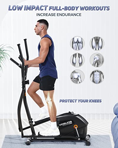 YOSUDA Compact Elliptical Machine with Adjustable Resistance