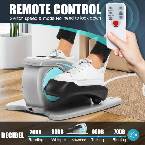 ANCHEER Under Desk Elliptical Machine Electric, Leg Pedal Exerciser, Portable Exercise Elliptical Trainer with Remote Control, Large Pedal, LCD Monitor for Home & Office Gym