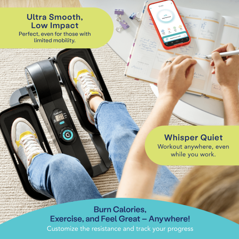 Compact Seated Under Deck Elliptical Trainer with 6 Resistance Levels
