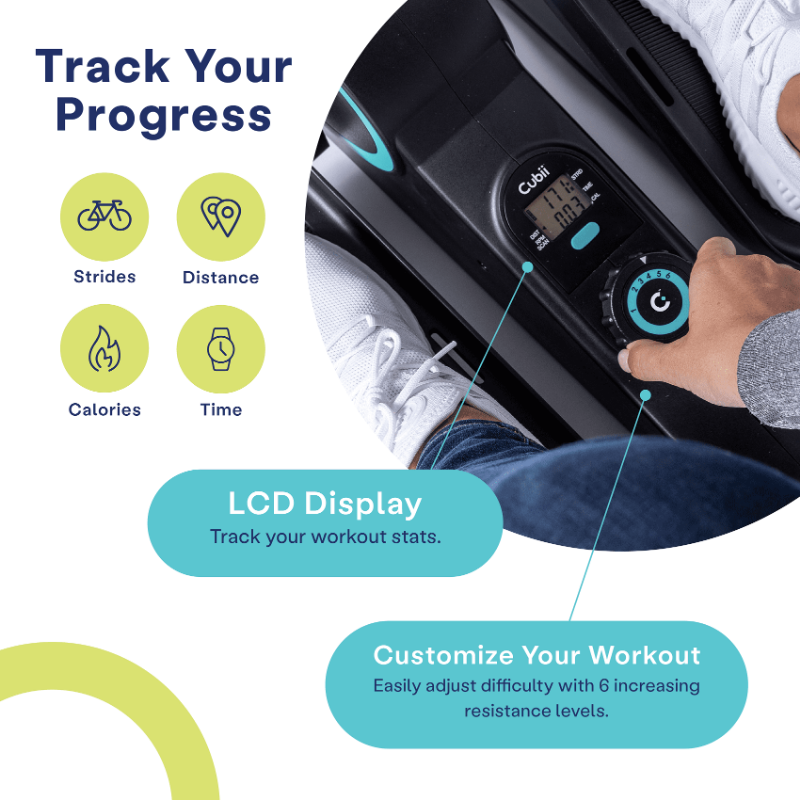 Compact Seated Under Deck Elliptical Trainer with 6 Resistance Levels