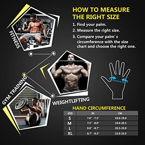 ihuan Ventilated Weight Lifting Gym Workout Gloves Full Finger with Wrist Wrap Support for Men & Women, Full Palm Protection, for Weightlifting, Training, Fitness, Hanging, Pull ups