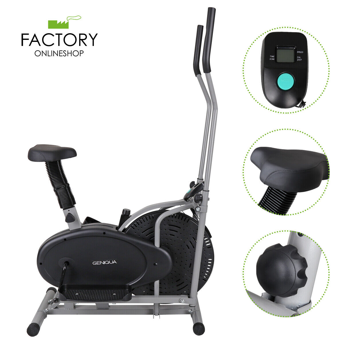 2-in-1 Cardio Cross Trainer for Home Gym