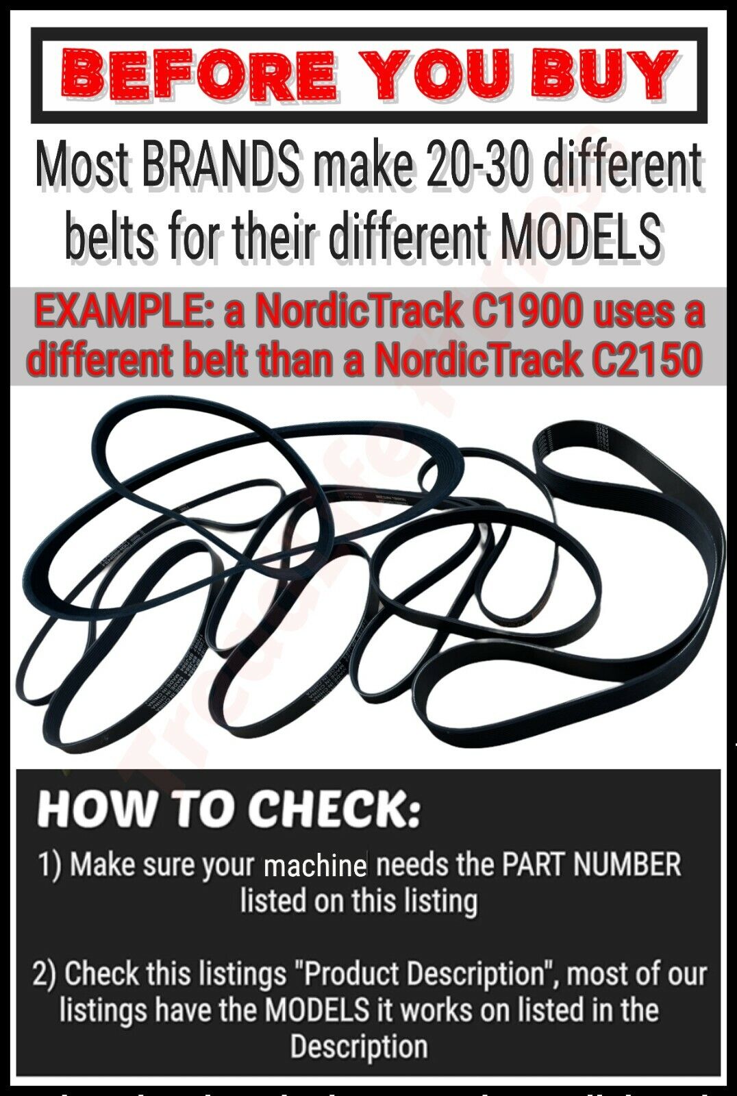 Precor EFX 5.23 Elliptical Trainer Drive Belt - 36