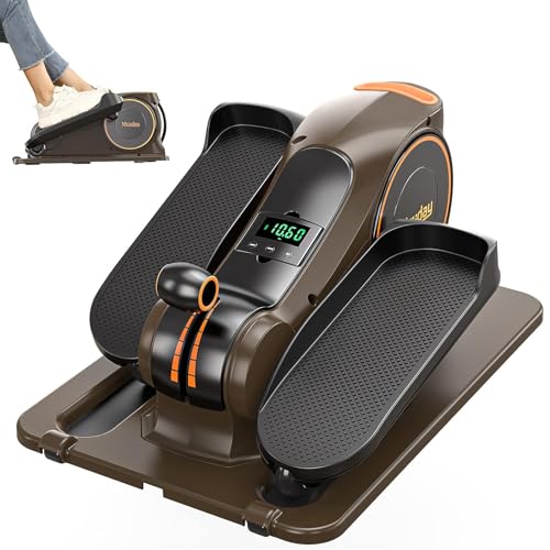 Niceday Under Desk Elliptical, Fully Assembled, Quiet Seated Elliptical, with 8 Adjustable Resistance&Bluetooth Foot Pedal Exerciser, Under Desk Bike Pedal, Exerciser for Seniors