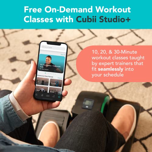 Portable White Cubii JR1+ Elliptical Trainer with Mat