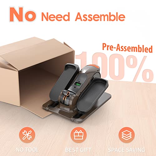 Niceday Under Desk Elliptical, Fully Assembled, Quiet Seated Elliptical, with 8 Adjustable Resistance&Bluetooth Foot Pedal Exerciser, Under Desk Bike Pedal, Exerciser for Seniors