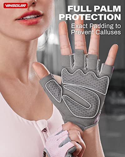 VINSGUIR Women's Breathable Workout Gloves with Excellent Grip