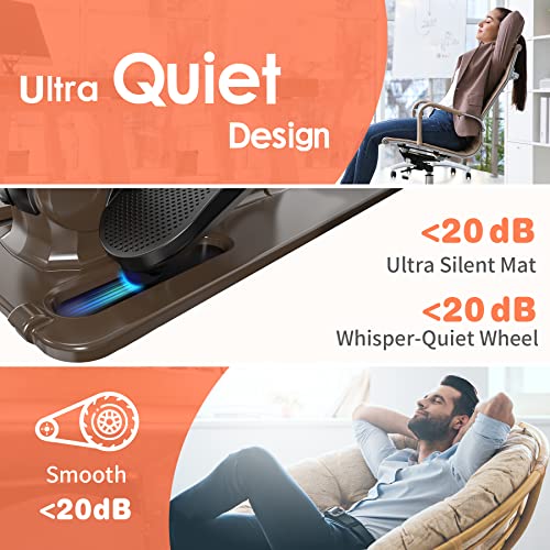 Niceday Under Desk Elliptical, Fully Assembled, Quiet Seated Elliptical, with 8 Adjustable Resistance&Bluetooth Foot Pedal Exerciser, Under Desk Bike Pedal, Exerciser for Seniors